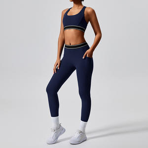 2026 Neues Damen Color-Blocking 2-teiliges Yoga-Set mit gepolstertem BH, dehnbar, stilvoll, für Pilates, Workout, Fitnessstudio, Activewear Damen-Sets - Product Image 5