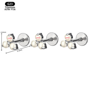 G23 <b>Titanium</b> Pearl <b>Stud</b> Earrings 4.4mm Flower Shape For Everyday Wear - Product Image 1