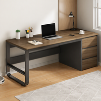 Bureau d'ordinateur en MDF écologique avec tiroirs, design simple et moderne pour chambre, bureau, maison, étude, mobilier de travail