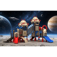 Tobogán Educativo de Plástico para Exteriores con Temática Espacial Personalizado, Equipo de Juego Infantil de Alta Calidad