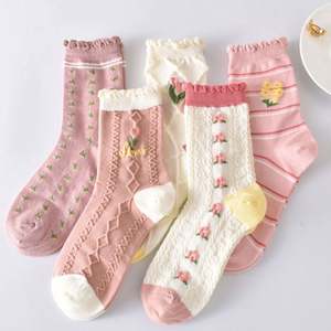 Autumn Winter Sweet Women Mid Tube <b>Socks</b> Cute Preppy Cotton <b>Socks</b> for Women Winter - Product Image 1