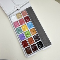 Gel de peinture pour ongles à transfert, dégradé blush haute saturation, solide, avec couvercle rotatif à 18/24 compartiments