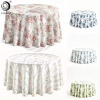 Nappe ronde en toile de polyester à motifs floraux pour la décoration de banquet de mariage