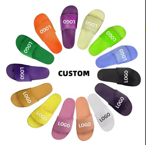 Classic Style Pvc Custom logo Black <b>Slides</b> Sandals Flip Flops <b>Slides</b> for Men and Lady <b>Slipper</b> - Product Image 1