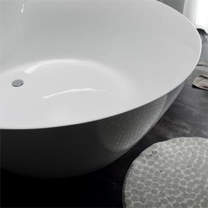Baignoire autoportante en acrylique blanc 1,5 m avec drain, design minimaliste, utilisation intérieure/extérieure, pour salle de bain, parc, hôtel et villas, SPA adulte - Product Image 4