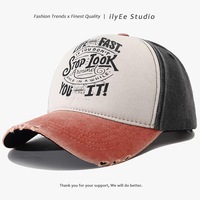 Topi Baseball 6 Panel Unisex Bahan Katun Twill 100% Model Baru 2026, Cetak Huruf Vintage, Dapat Disesuaikan, Puncak Keras, Tinggi