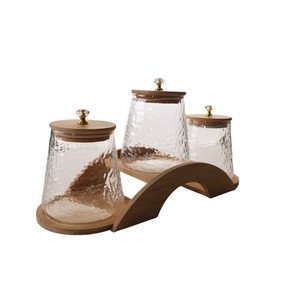 Juego de tarros de almacenamiento de alimentos de vidrio de borosilicato alto, botellas de almacenamiento rectas con tapa de bambú para contenedor de alimentos personalizado de miel - Product Image 4