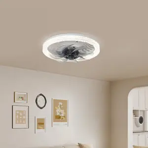 Nuevos kits de luz de ventilador de techo para interiores, ventiladores de techo con enchufe E27 de velocidad del viento con luz, LED de 3 colores ajustable regulable de 34W