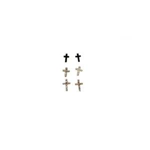 Fashion <b>Stud</b> <b>Earrings</b> 316L Stainless Steel PVD Gold Plating Cross Design Minimalist Jewelry - Product Image 1