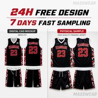 Ensemble d'uniformes de basket-ball personnalisés avec maillot et short pour les matchs d'équipe