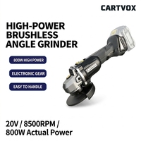 Meuleuse d'angle sans fil 20V Brushless 125mm 5" CARTVOX CT5320 Haute vitesse 8500 tr/min avec contrôle de vitesse à 3 niveaux