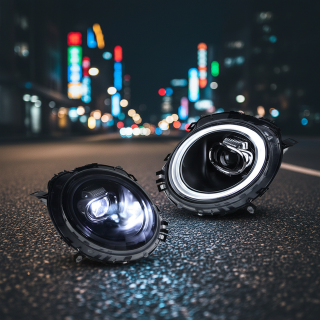 Upgrade MINI Cooper R56 2007-2013 Front Styling With High Intensity LED Headlights Featuring Matrix Projector and DRL Kit Set