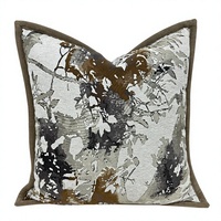 Housse de coussin rectangulaire moderne en coton et lin, motif abstrait nordique, fermeture éclair invisible, bordure passepoilée, pour la maison et l'hôtellerie