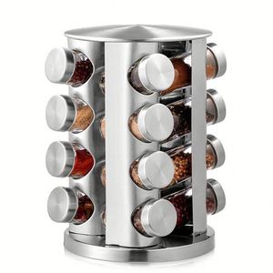 Support de rangement rotatif à 360° pour épices et pots à condiments en acier au carbone à 3 niveaux, directement de l'usine - Product Image 2