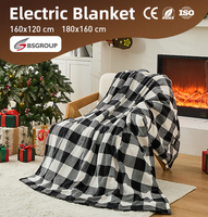 Couverture chauffante électrique en flanelle imprimée à 3 niveaux de chaleur, avec arrêt automatique, vente en gros
