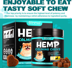 Oimmal Herbal Extract <span class=keywords><strong>Hemp</strong></span> Pet Suplemento Dog Calming Mastiga Private Labels Calming Pet Food Calming Treats para Cães - Product Image 4