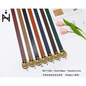 Cintura in Metallo 3,5 Cm con Fibbia Dorata a Lettere, Cintura Sottile alla Moda per Donna - Product Image 3