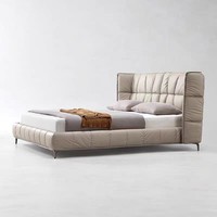 Nouveau design de lit de luxe en acier enduit de poudre pour maison Super Weight Lits personnalisés Ensembles de chambre à coucher rembourrés