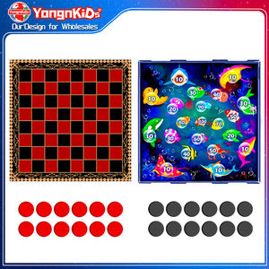 Alfombra Reversible 3 en 1 para Niños y Adultos-Alfombra de Gran Tamaño para Interior/Exterior para Diversión Familiar y Fiestas Juego de Damas Gigantes - Product Image 1