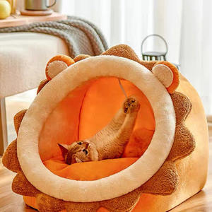 Wholesale cat houses, winter warm and safe cat and <span class=keywords><strong>dog</strong></span> houses, environmentally friendly semi-enclosed pet beds, solid color patt - Product Image 2