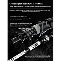Canne à pêche Fuji SIC Top+LS Guide en fibre de carbone durable, avec poignée en bois, pour ligne non abîmée