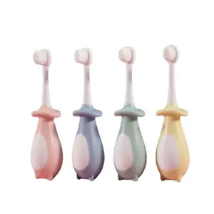 High quality four color cartoon animal shaped baby hair toothbrush wholesale