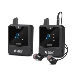 Sistem Monitor In-Ear Nirkabel UHF Sistem Suara Bernyanyi Profesional Sistem Penyiaran Radio Mikrofon Dinamis Audio Debra