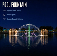 Système de fontaine à jets d'eau professionnelle pour piscine avec éclairage RGB/Laser, étanche IP68, garantie 5 ans, conception complète intégrée