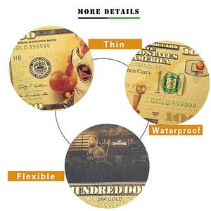 Billete <span class=keywords><strong>de</strong></span> <span class=keywords><strong>100</strong></span> Dólares Estadounidenses <span class=keywords><strong>de</strong></span> la Estrella del Baloncesto Estadounidense Curry, Billete <span class=keywords><strong>de</strong></span> Banco Chapado en Oro Plástico al por Mayor - Product Image 4