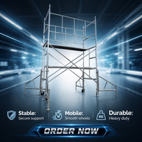 Échafaudage mobile pliable en acier galvanisé pour travaux de peinture et de décoration intérieure, plateforme d'échafaudage de 1,5 m