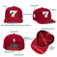 Lot en gros de casquettes de baseball non structurées en coton à 6 panneaux, couleur unie, ajustables, profil bas