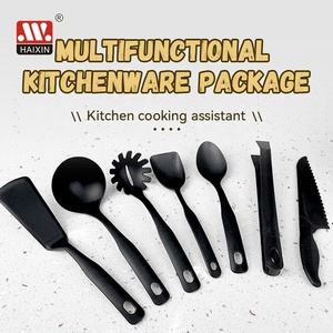مجموعة أدوات مطبخ هايكسين من النايلون الأسود مع ملعقة وأدوات طهي وملحقات للمطبخ - Product Image 3