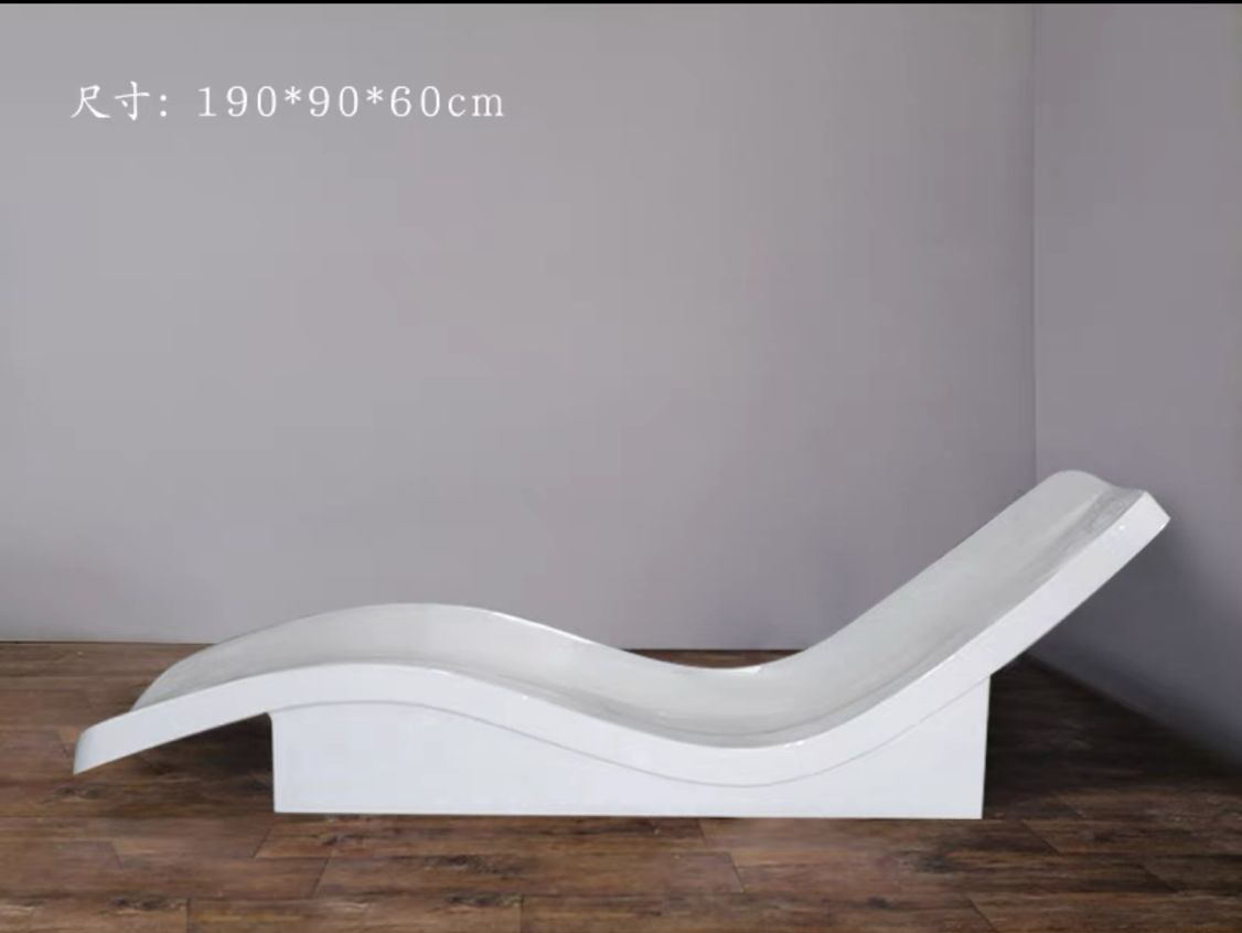 Outdoor pool wave chaise lounger bed deck slumber sun lounger for pool shadow
