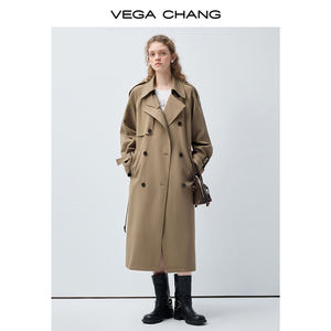 Женский тренч VEGA CHANG — новая коллекция весна-осень, двубортный, свободного кроя, в корейском стиле, модный, средней длины - Product Image 2