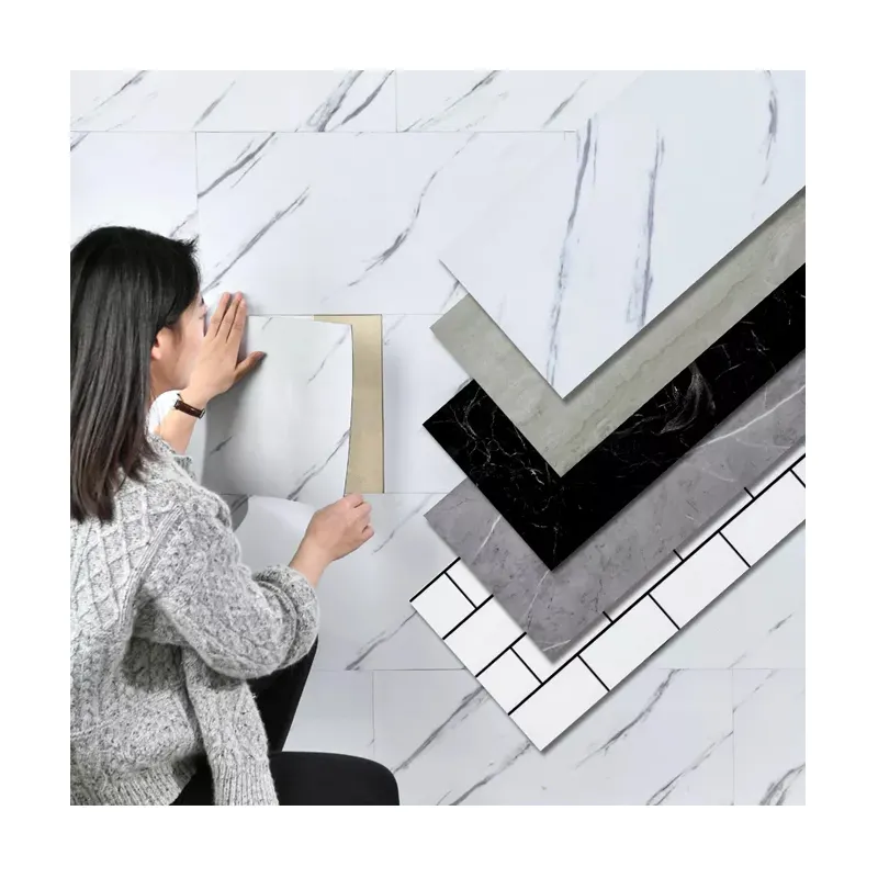 ASXXOON Marble Stone Design PVC Wallpaper Floor 3D decorative Wall Panel for Bathroom use