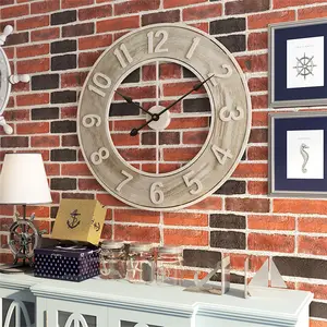 Reloj de pared de hierro forjado, creativo, blanco, 24 pulgadas, grande, para el hogar y la sala de estar