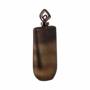 Sculptural Glass Vase With Topper <b>Bottle</b> Form Decorative Flower Vase For Living Room <b>Warm</b> Home Decor Accents - Product Image 2