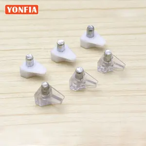 YONFIA 9019 플라스틱 명확한 벽 캐비닛 선반 지원 5mm 브래킷 가구 내부 선반 홀더 못 스터드 키트 핀