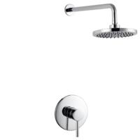 Système de colonne de douche encastré moderne dans le mur Mitigeur thermostatique de salle de bain Robinet de douche pour hôtel Laiton Chrome Moderne