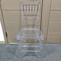 Chaise Chiavari empilable en plastique acrylique transparent pour banquets, fêtes, événements et mariages – Vente en gros