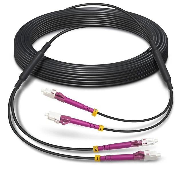 ExactCables Industrial TPU OM4 Fiber LC to LC Outdoor Armored Fiber Patch Cable Jumper LSZH Customizable Length