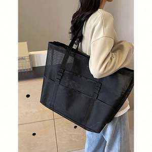 Sac de plage en maille décontracté pour femmes en gros avec 9 poches surdimensionnées - Product Image 5