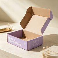 Boîte d'expédition pliable personnalisée SHIRUN en carton robuste violet pour vêtements, bijoux, emballage cadeau avec logo