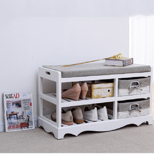 Modern <strong>Shoe</strong> <strong>Rack</strong> <strong>Bench</strong> <strong>With</strong> Basket Drawers Wooden <strong>Shoe</strong> Cabinet - Product Image 3