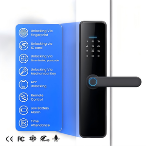 מנעול דלת חכם: טביעת אצבע מוליכת למחצה + סיסמה וירטואלית + שלט APP, גוף נעילה אוטומטי - Product Image 1