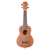 Ukulele Sapele Mahoni 21 Inch Grosir, Gitar Akustik Hawaii Mini 4 Senar, Logo Kustom OEM ODM untuk Pengajaran Musik Anak