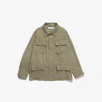 Veste Cargo Rétro Safari Homme Quatre Poches Haute Qualité, Coupe Décontractée, Style Vintage, 100% Coton, Printemps, Personnalisable OEM