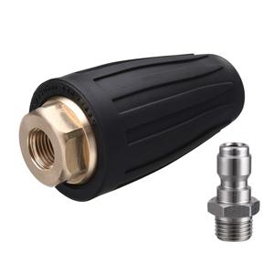 หัวฉีดล้างแรงดันสูง SUTM Lotus Turbine Nozzle ขนาด 1/4 นิ้ว แบบเชื่อมต่อเร็ว ปรับอัตราการไหลได้ ผลิตจากสแตนเลส - Product Image 1