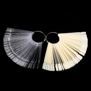 50 pièces de bâtonnets transparents pour échantillons d'ongles avec anneau métallique à vis, pour présentoir d'ongles et outils de pratique artistique - Product Image 1