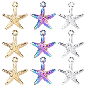 Pendentif Étoile de Mer en Acier Inoxydable, Plaqué Or, Argent et Arc-en-ciel, Composant de Bijoux en Métal pour Collier DIY - Product Image 1